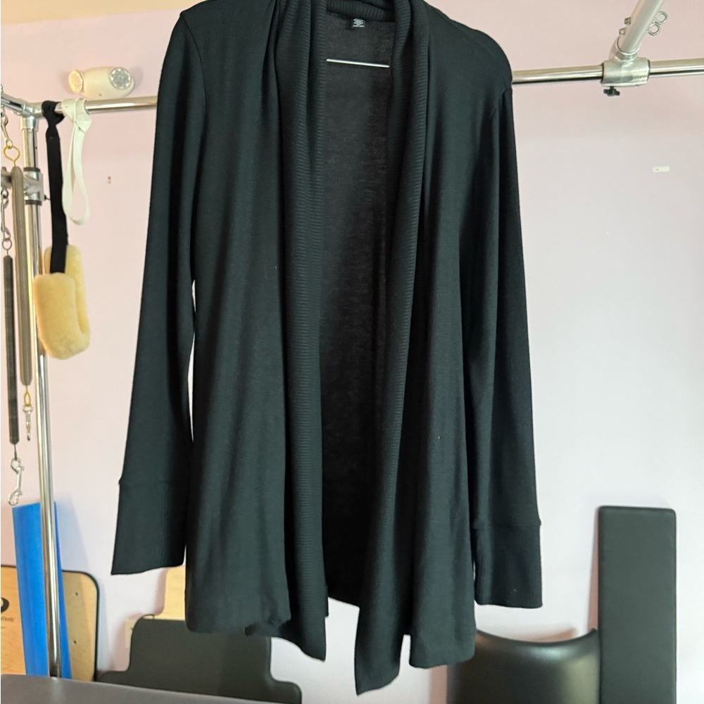 Beyond Yoga Black Draped Cardigan